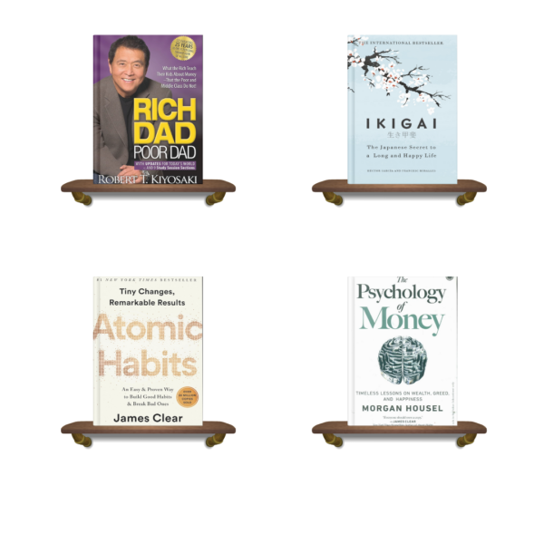 Combo set of 4 Books : Rich Dad Poor Dad + Ikigai + Atomic Habits + Psychology Of Money